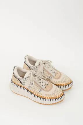 Beige & Multicolour Woven Mesh Nama Sneaker