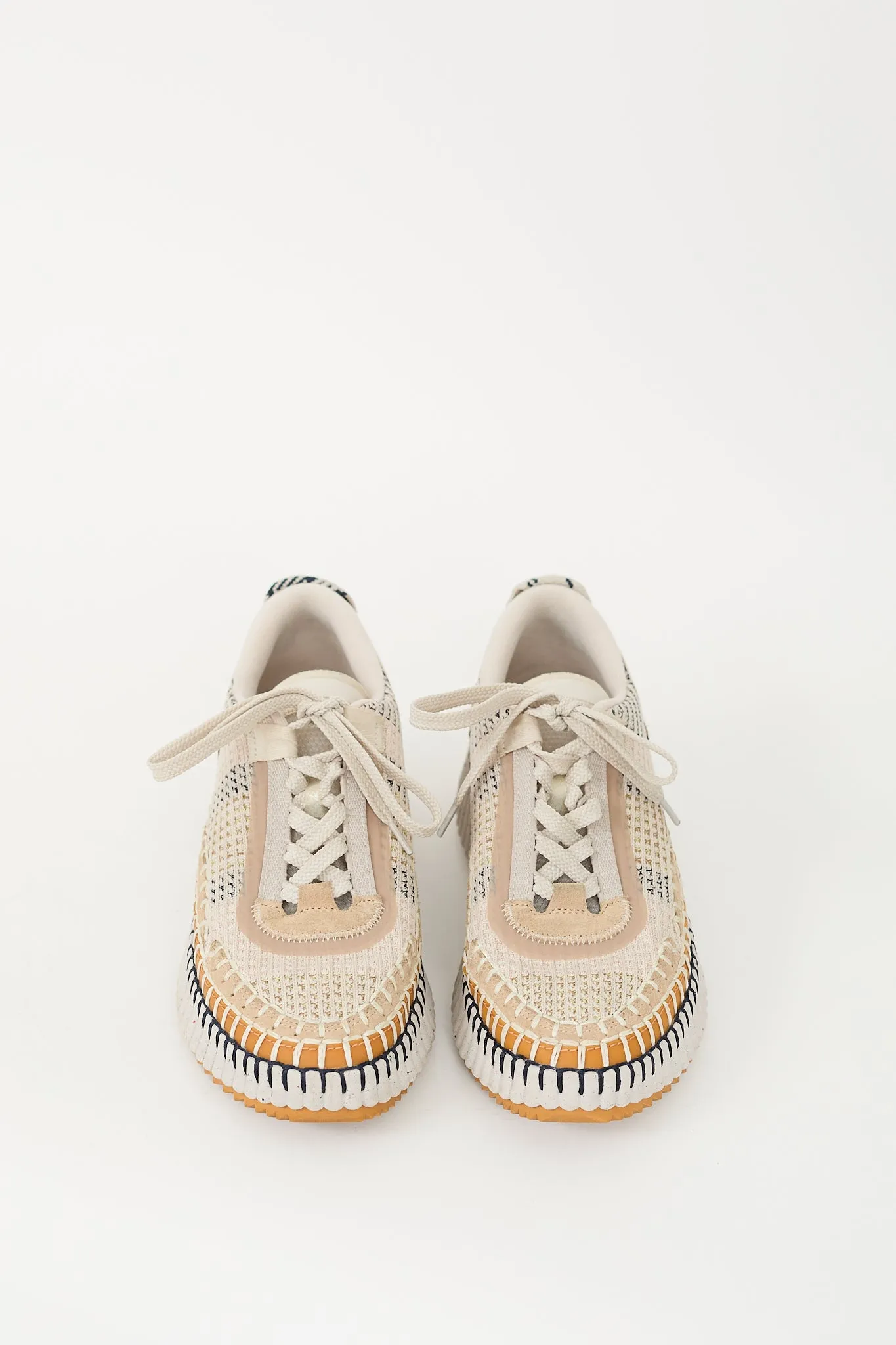 Beige & Multicolour Woven Mesh Nama Sneaker