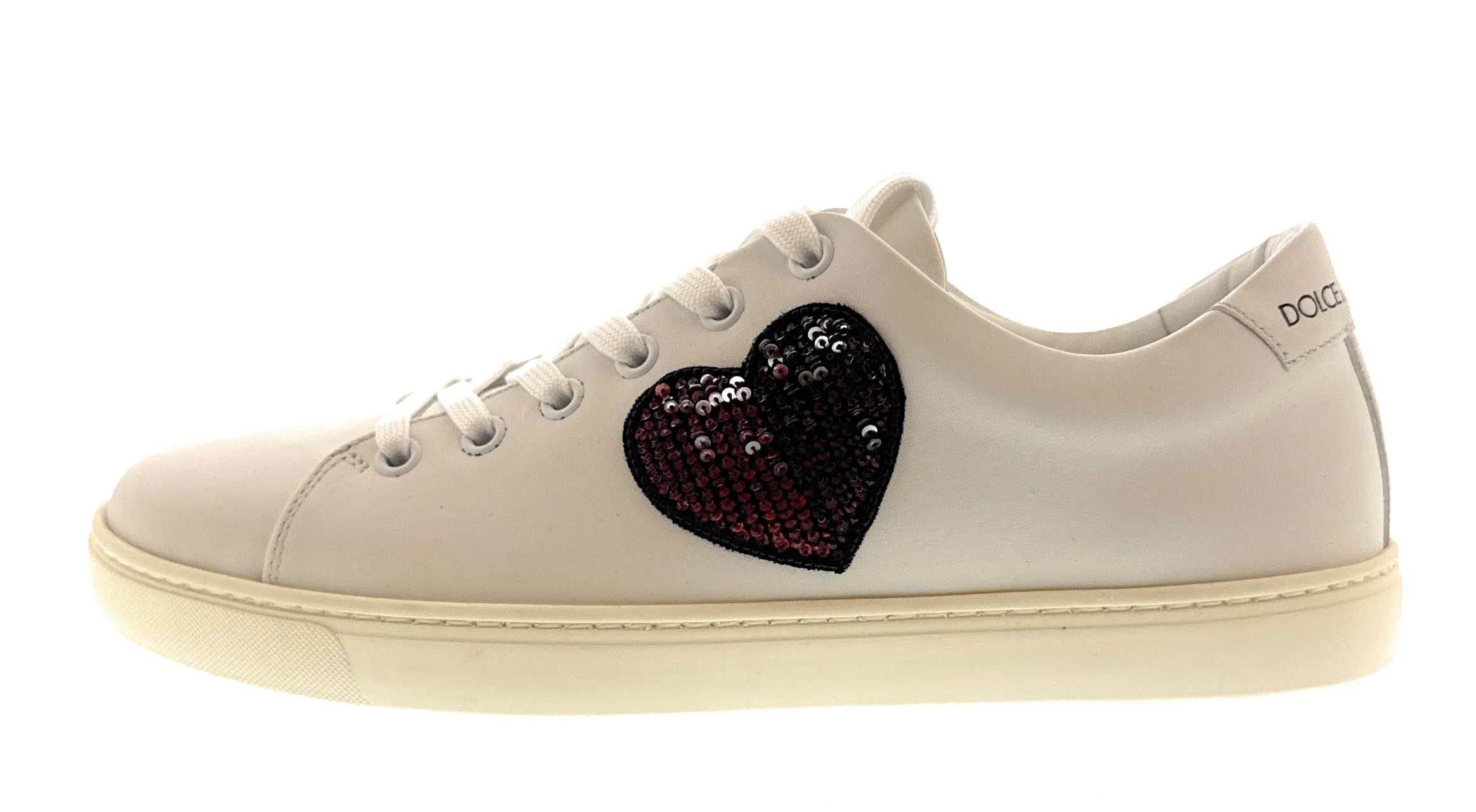 Dolce & Gabbana White Classic Embroidered Sneakers-EU39