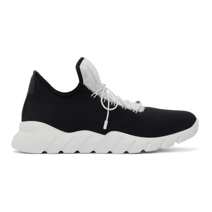 Fendi Black and White Tech Knit Sneakers