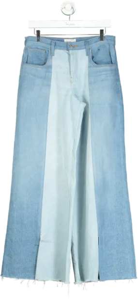Frame Blue Split Personality Wide Leg Jeans UK W28