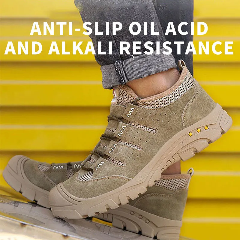 Men‘s Mountaineering Breathable Anti-Smashing And Anti-Piercing Safety Shoes