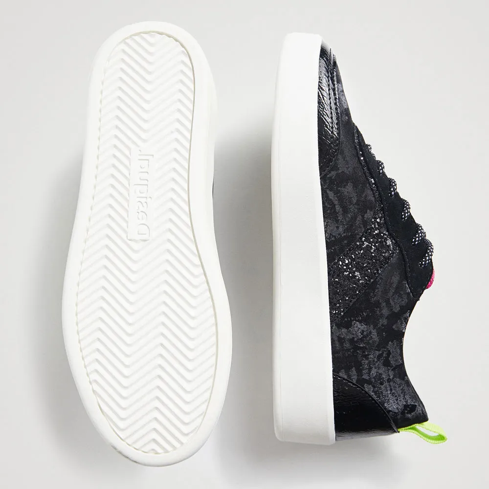 Scarpe Donna DESIGUAL Sneakers Camouflage con Glitter colore Nero