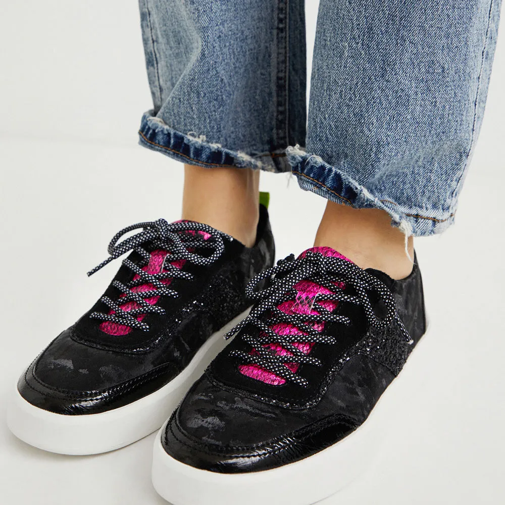 Scarpe Donna DESIGUAL Sneakers Camouflage con Glitter colore Nero