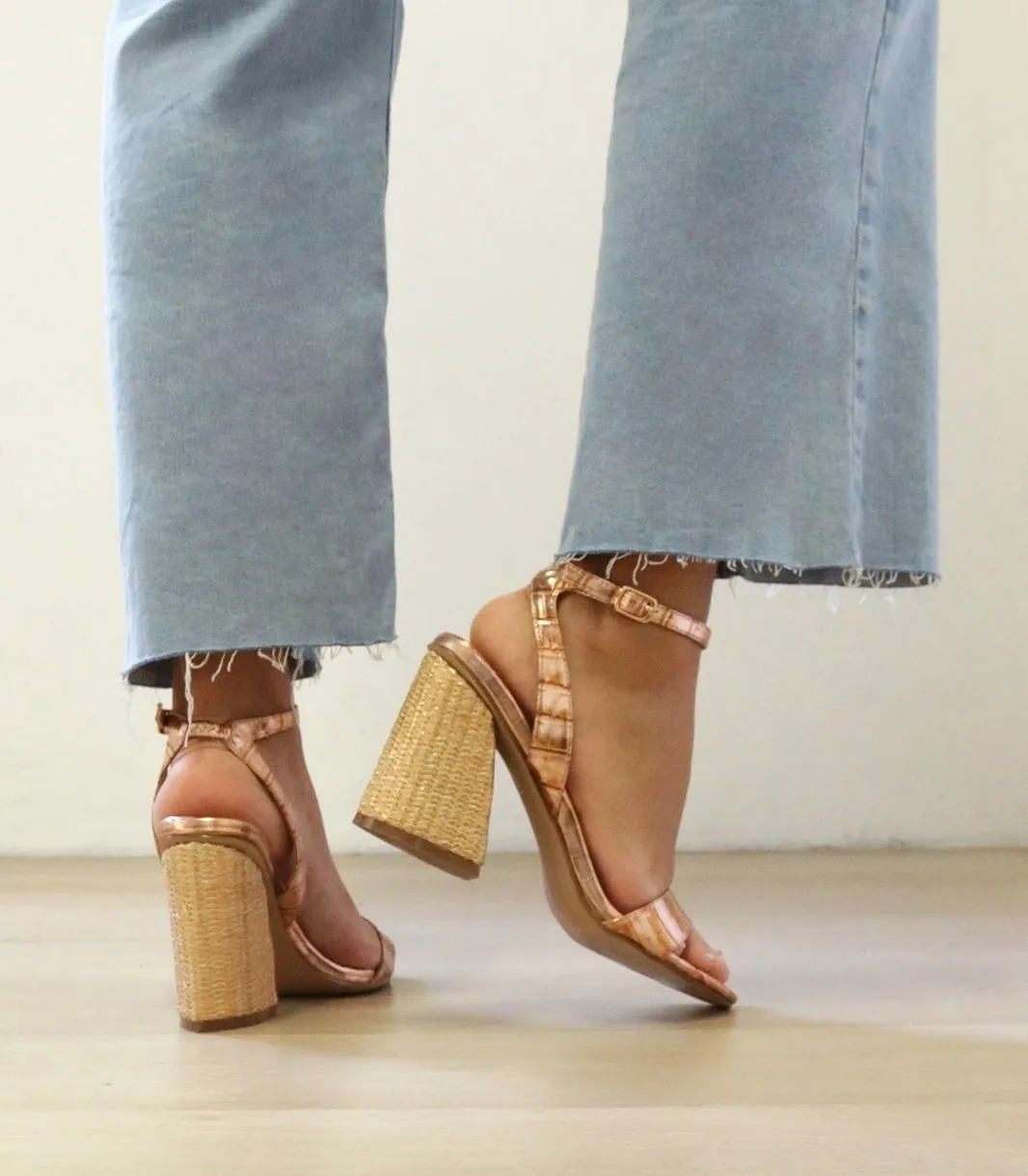 ShuShop Helena Raffia Block Heel