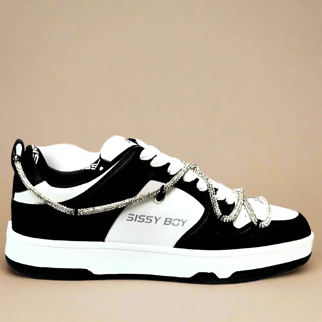 Sissy Boy Iridescent Sneaker With Diamante Trim