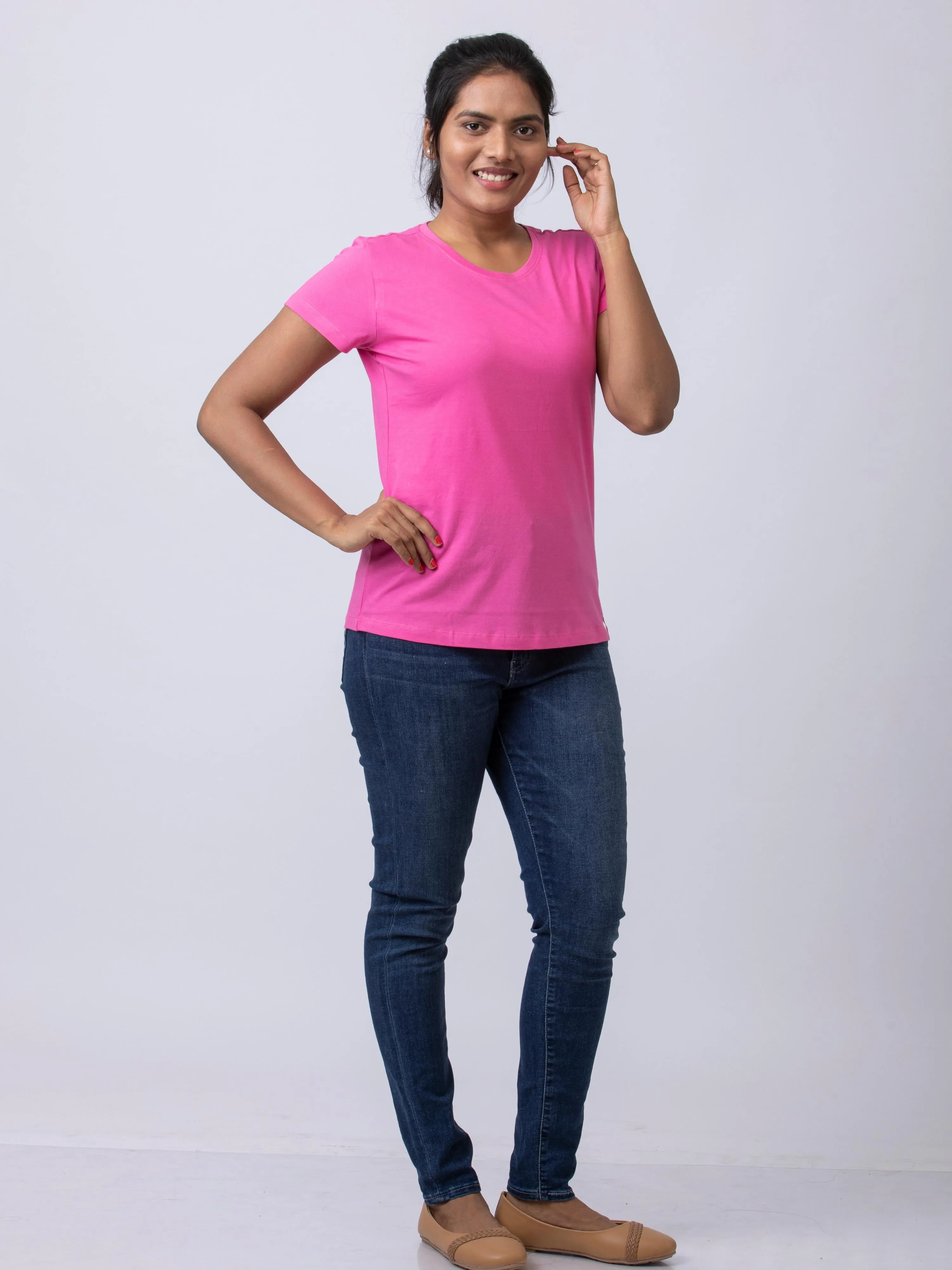 Soft & Premium Women's Cotton T-Shirt - Pink