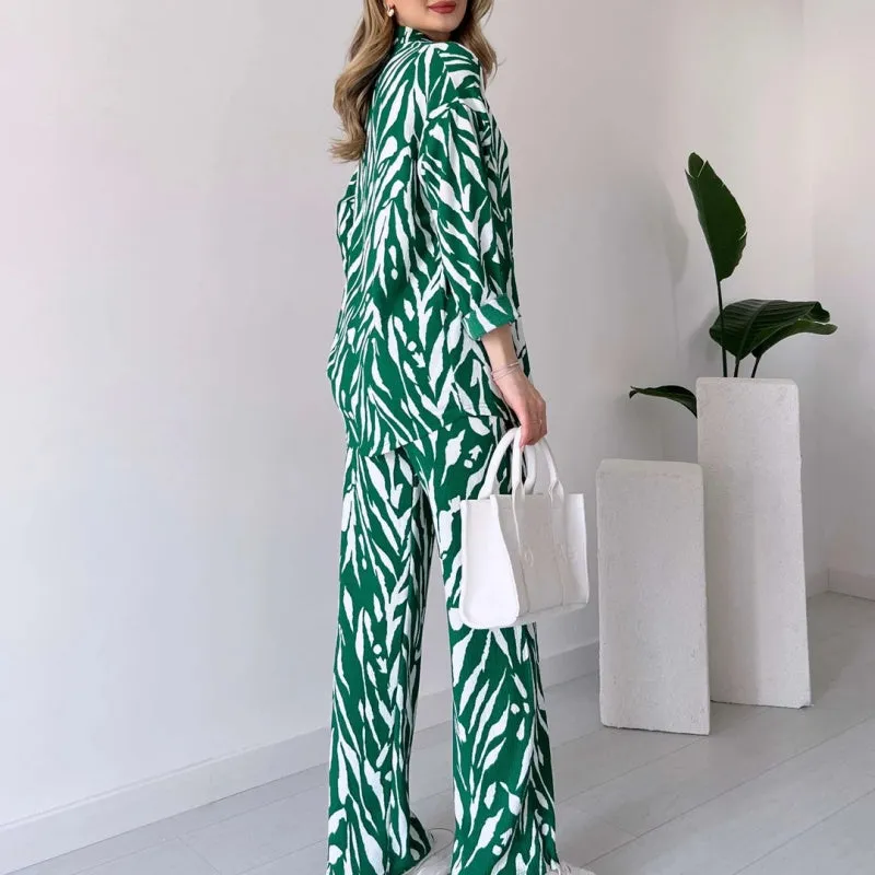 🌸Spring Specials 🌸 Chic Women's Zebra Print Shirt & Pants Set