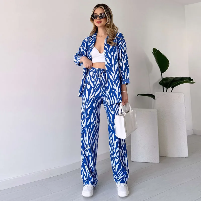 🌸Spring Specials 🌸 Chic Women's Zebra Print Shirt & Pants Set