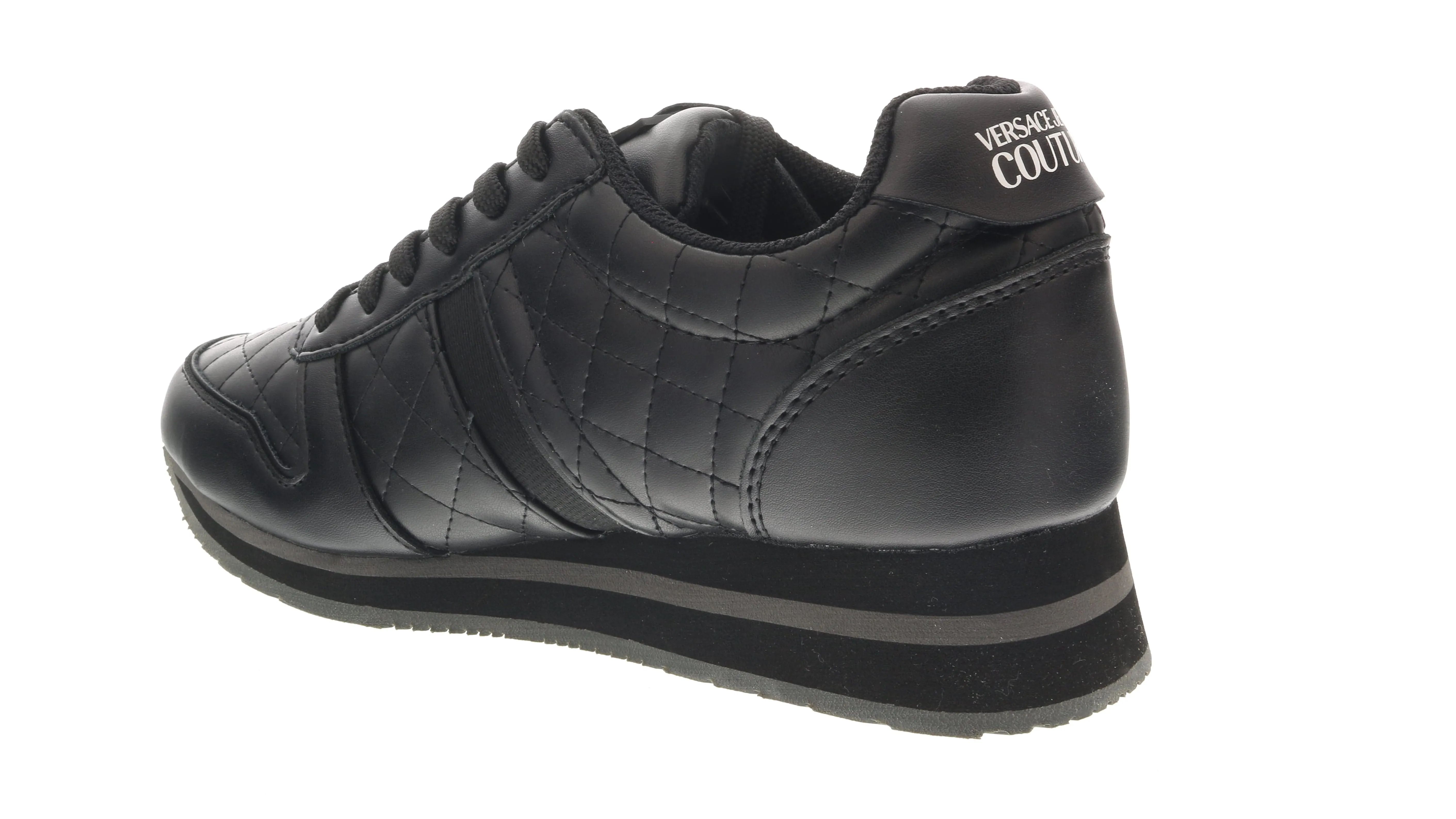 Versace Jeans Couture Black Signature Heel Sneakers