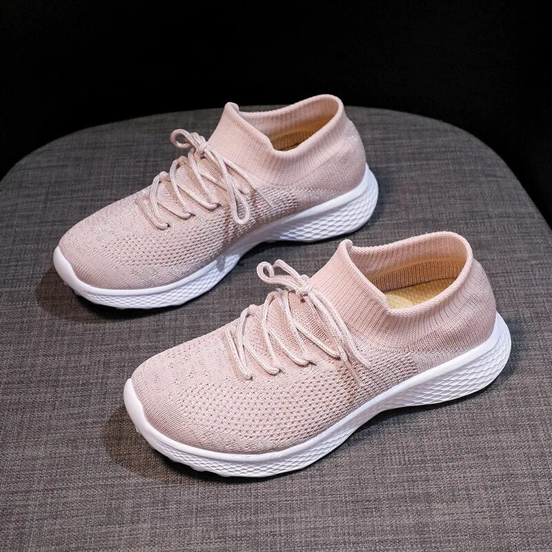 Women Shoes   Fashion Sneakers Spring Autumn Socks Shoes Comfort Female Casual Shoes Women Flats Tenis Feminino White Sneaker
